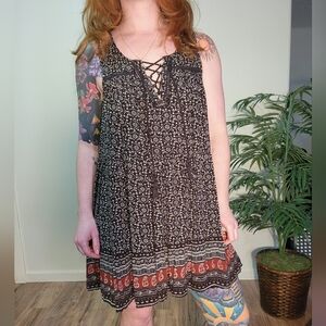 American Eagle Outfitters Black and Brown Mini Dress